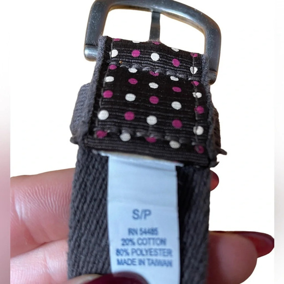 AMERICAN EAGLE BROWN POLKA DOT CANVAS BELT - Picture 3 of 8